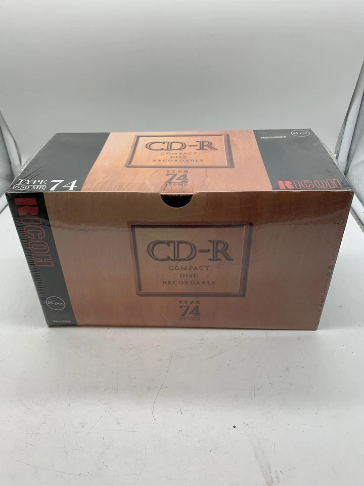 25 Pack Box Ricoh CD-R Type 74 Recordable 650MB Compact Disc New Sealed FREE S/H - Image 1 of 4