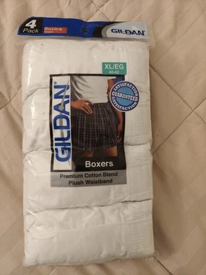 Gildan Men's 4 Pack White Boxers XL 40-42 **NEW** - Image 1 of 3
