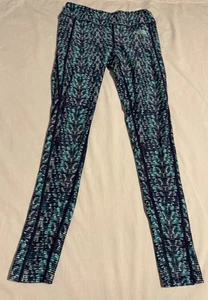 Pantalones North Face para mujer XS azul verde azulado estampado ropa deportiva leggings elásticos F15 - Imagen 1 de 10