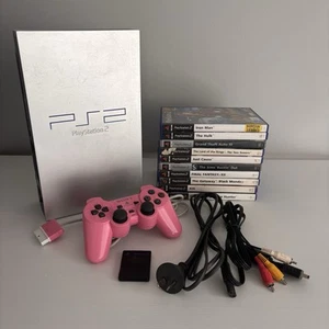 PlayStation 2 Fat Console SCPH-50002 PAL PS2 Phat + Pink Controller + 10 x Games - Picture 1 of 22
