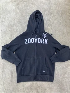 Vintage Y2K Zoo York Kapuzenpullover mit durchgehendem Reißverschluss Größe Large - Bild 1 von 4