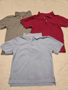 EUC Children’s Place Boys Polo Lot Size 6 School Uniforms Gray Red Light Blue - Picture 1 of 8