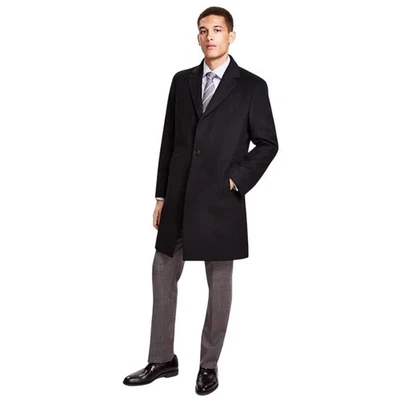 Brooks Brothers Men's Black Wool Mid Length Casual Classic Overcoat Size 44R - Image 1 of 4