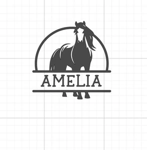 Personalized Horse Wall Vinyl Decal. For Boy Or Girls Room Nursery  - Picture 1 of 6