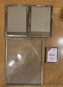3 VTG Metal Picture Photo Art Frames~ Easel Bottom~Free Standing~Ornate~Gold - Picture 1 of 19
