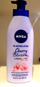 NIVEA Oil Infused Body Lotion, Cherry Blossom and Jojoba Oil, 16.9 Fl Oz - Picture 1 of 2