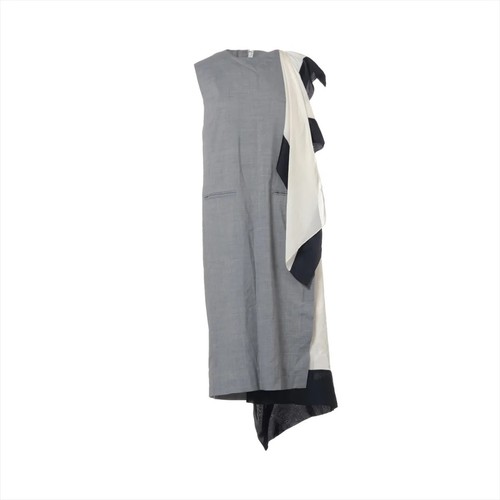 Abito smanicato Sacai 21SS poliestere 1 donna grigio 21 05649 arricciato docking
