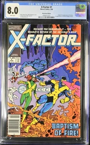 X-Factor #1 2/86 CGC8.0 4586477023 Newsstand, Origin & 1st App X-Factor, C Hodge - Picture 1 of 2