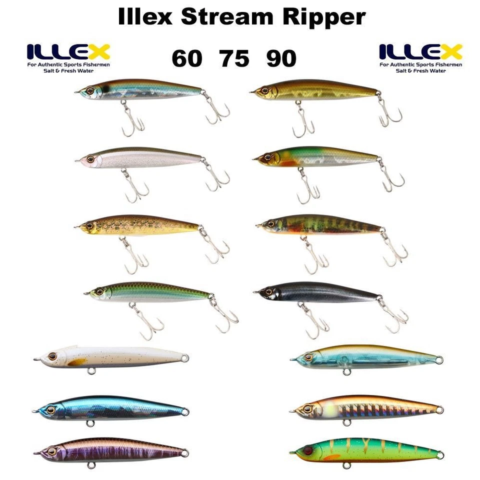 Illex Stream Ripper 60 75 90mm Stickbait Twitchbait Wobbler Forelle Barsch Hecht - Bild 1 von 1