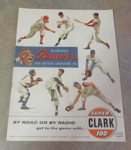 1956 MILWAUKEE BRAVES VS. BROOKLYN DODGERS PROGRAM & SCORECARD - Picture 1 of 9