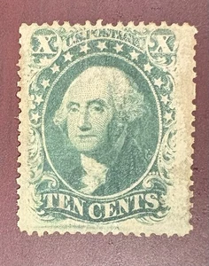 1859 U.S. 10¢ Washington — Scott #35 — Civil War Era — UNUSED — Classic Stamp - Picture 1 of 2