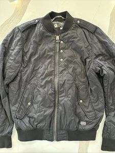 Diesel Men’s Bomber Flight Jacket Black Size XL Talon Zip Up Button Up - Picture 1 of 20