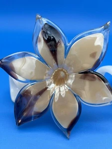 Juego De Colección 2 Flores De Vidrio Artístico Estilo Murano 🌺 Tallo Rizado Soplado A Mano MCM Glam - Imagen 1 de 11