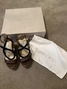 Jimmy Choo Wynwood 130mm Wedge Sandle Brown Brand New Size 3 - Picture 1 of 8