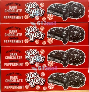 4 x Trader Joe's dunkle Schokolade überzogen Pfefferminze Joe-Joe's Cookies je 9,4 Unzen - Bild 1 von 4