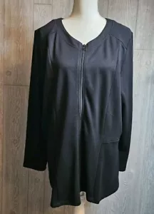 RUBY RIBBON Womens Full Zip Black Polyester Spandex Jacket Size 3XL - Picture 1 of 7