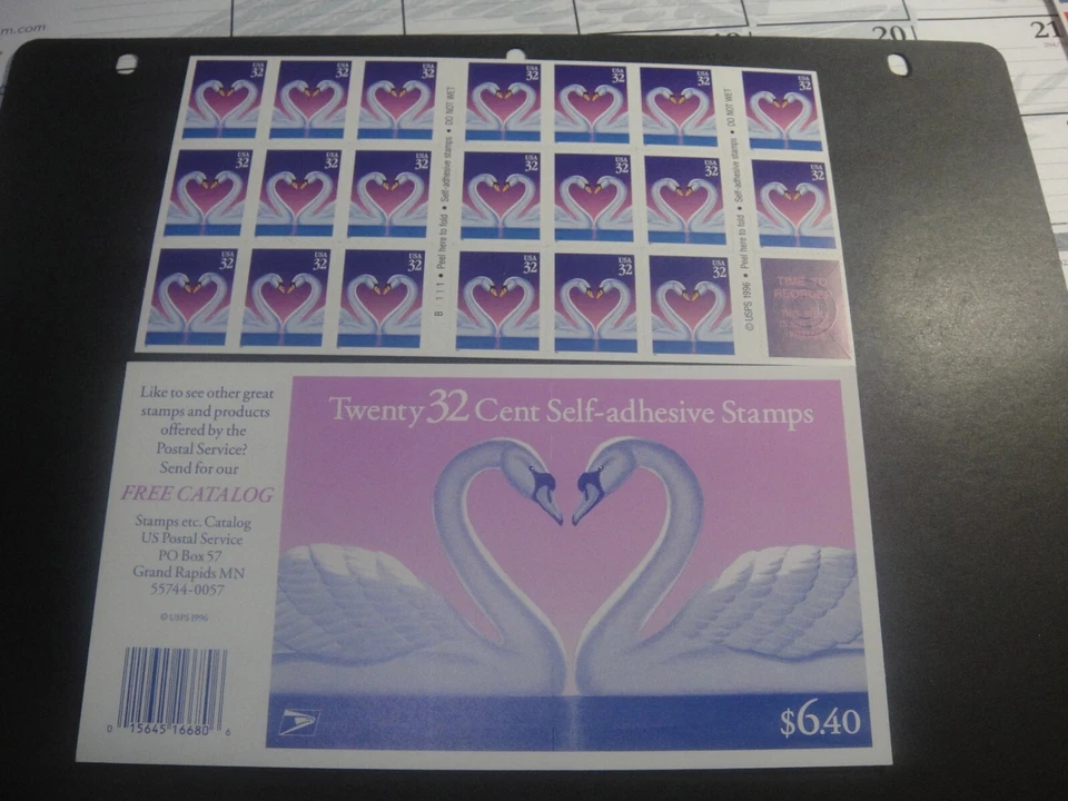 USA 1996 Sc#3123a 32c Swan Love Booklet of 20 Stamp MNH XF - Image 1 of 1