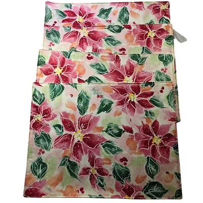 Kay Dee Designs Placemats Holiday Floral Christmas Poinsetta Table Decor - Image 1 of 4