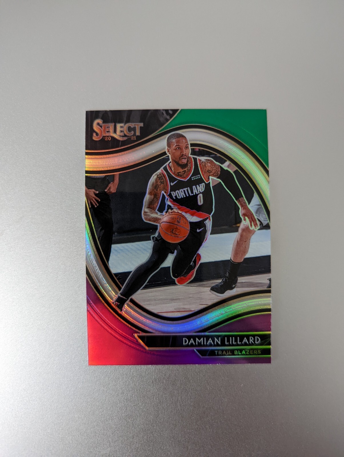 Damian Lillard 2020-21 SELECT BASKETBALL Courtside Green/White/Purple Prizm #248