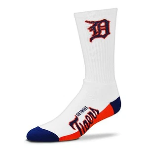 Detroit Tigers Crew Socks Large Size 10 to 13 White - Picture 1 of 1