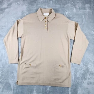 Escada Margaretha Ley Wool Cashmere Sweater Large Beige Tunic Pullover Luxury - Picture 1 of 13