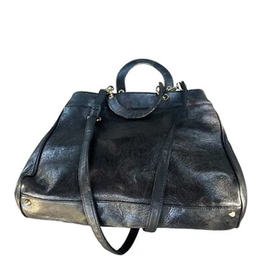 Doncaster Vintage Black Italian Leather Tote Large Shoulder Bag - Picture 1 of 13