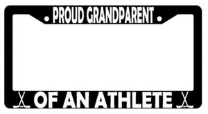 Proud Grandparent Of An Athlete (Hockey) Black Plastic License Plate Frame - Bild 1 von 1