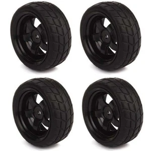 4 piezas llanta de plástico y neumático de goma con ruedas hexagonales de 12 mm para autos de carretera de radiocontrol 1:10 - Imagen 1 de 3