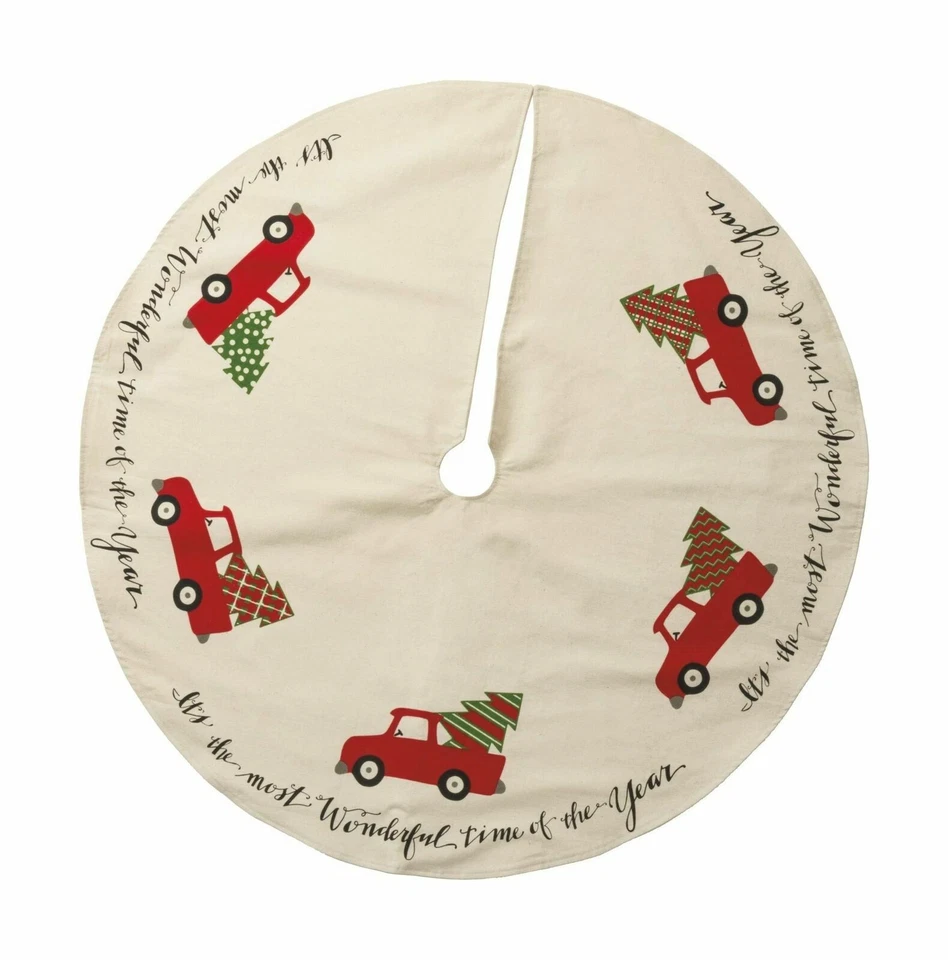 Primitives by Kathy 36 Inches Diameter Cotton Tree Skirt Truck Decorative Stands