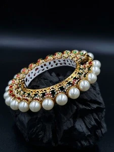 Indian Kundan Multi Bangle Gold Plated Bridal Jewelry Traditional Ethnic Wear - Picture 1 of 3
