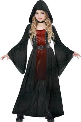 Vestido Vampiro Con Capucha Gótico Vampiro Niña Vestido Elegante Halloween Niño Disfraz Foto 1 de 2