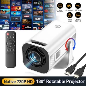 Mini Projektor Tragbarer LCD 1080P HD Mobiler Beamer 12000 Lumen mit Ständer DE - Bild 1 von 28