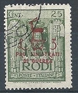 1944 EGEO OCCUPAZIONE TEDESCA USATO SINISTRATI 25 C - RR7825 - Picture 1 of 1