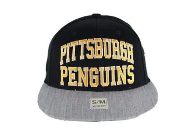 Nuevo CCM Adidas Pittsburgh Penguins Hockey Deletrear Bloque Letra Sombrero Ajustado S/M Foto 1 de 4