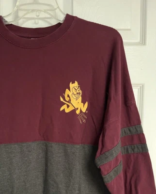 ARIZONA STATE UNIVERSITY Sun Devils ASU Pullover LS Top Size S THREE SQUARE - Image 1 of 4