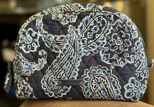 Vera Bradley Large (Lined) Cosmetic Bag * Blue Bandana Pattern - Picture 1 of 6