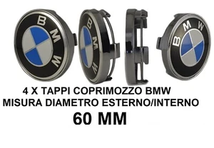 4x coprimozzo bmw 60mm diametro interno/esterno tappi mozzo ruoto cerchi in lega - Bild 1 von 7