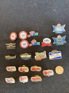 16 Vintage Wendys Fast Food Employee Uniform Crew Member Lapel Shirt Hat Pins - Picture 1 of 21