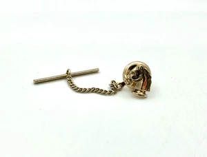 Pin de corbata vintage firmado Swank - Horse Cowboy Country - tono dorado - Imagen 1 de 4