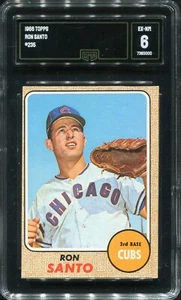 1968 Topps #235 Ron Santo Chicago Cubs - GMA 6 Ex/NM - Picture 1 of 2