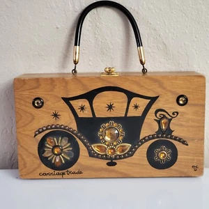 Vintage Enid Collins Of Texas Wooden Handbag Purse "Carriage Trade" Collectible - Picture 1 of 10