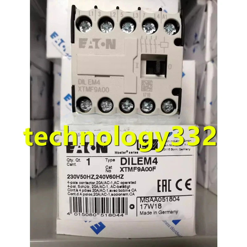 1PC NEW EATON MOELLER DILEM4(230V50HZ,240V60HZ) Miniature contactor #MX - Image 1 of 1