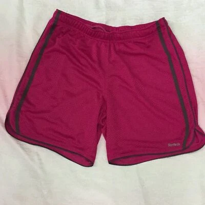 Reebook Breathable Athletic Shorts Medium Raspberry Pink Gray Workout Exercise - Image 1 of 4