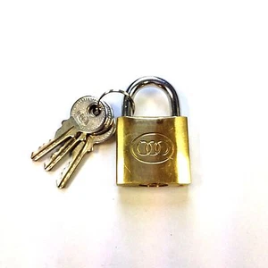 Stck. 6 x Dreikreis Massives Messing Vorhängeschloss mit 3 Schlüsseln -32 mm - Bild 1 von 1