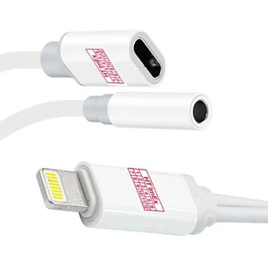 2 in 1 to 3.5mm Aux Kabel + Adapter für Laden für Iphone 7/8/X/XS/11 - Bild 1 von 9