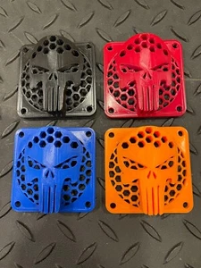 60mm Computer CPU Fan Cover, Motor or ESC Cooling Fan Shroud, 3D Punisher Skull - Picture 1 of 10