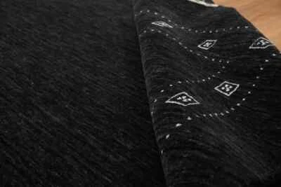 9' x 12' Farmhouse Black Gabbeh Rug Bedroom Soft Pile Carpet ,Oversize Charcoal - Image 1 of 4