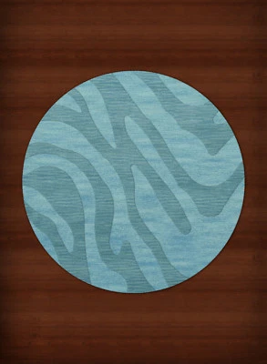 Blue Swirls Lines Stripes Transitional Area Rug Animal Print DV2 - Image 1 of 2