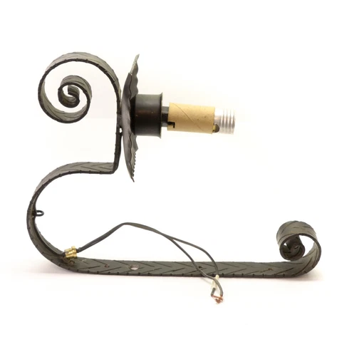 Vintage Wrought Iron Black Wall Fixture Scone Chandelier Rustic Vintage 13" h Cover