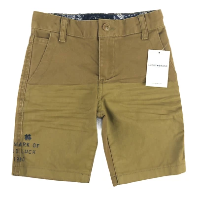Lucky Brand - Pantalones Cortos de Sarga Cintura Ajustable Armiño Niños - Caqui - Talla 4/5 Foto 1 de 4